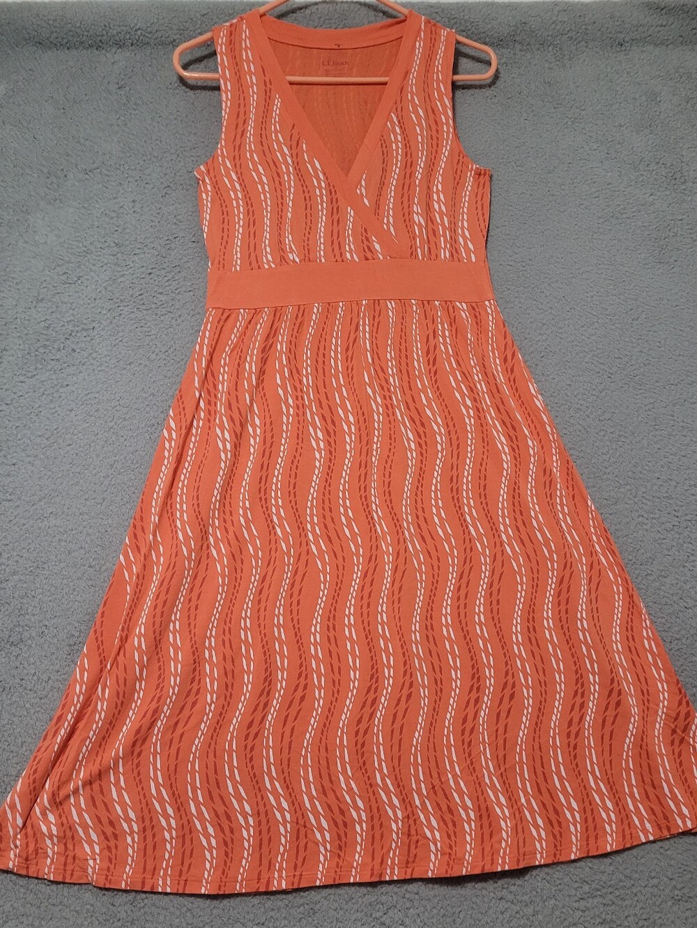 L.L. Bean Women's Sleeveless Orange Dress Small